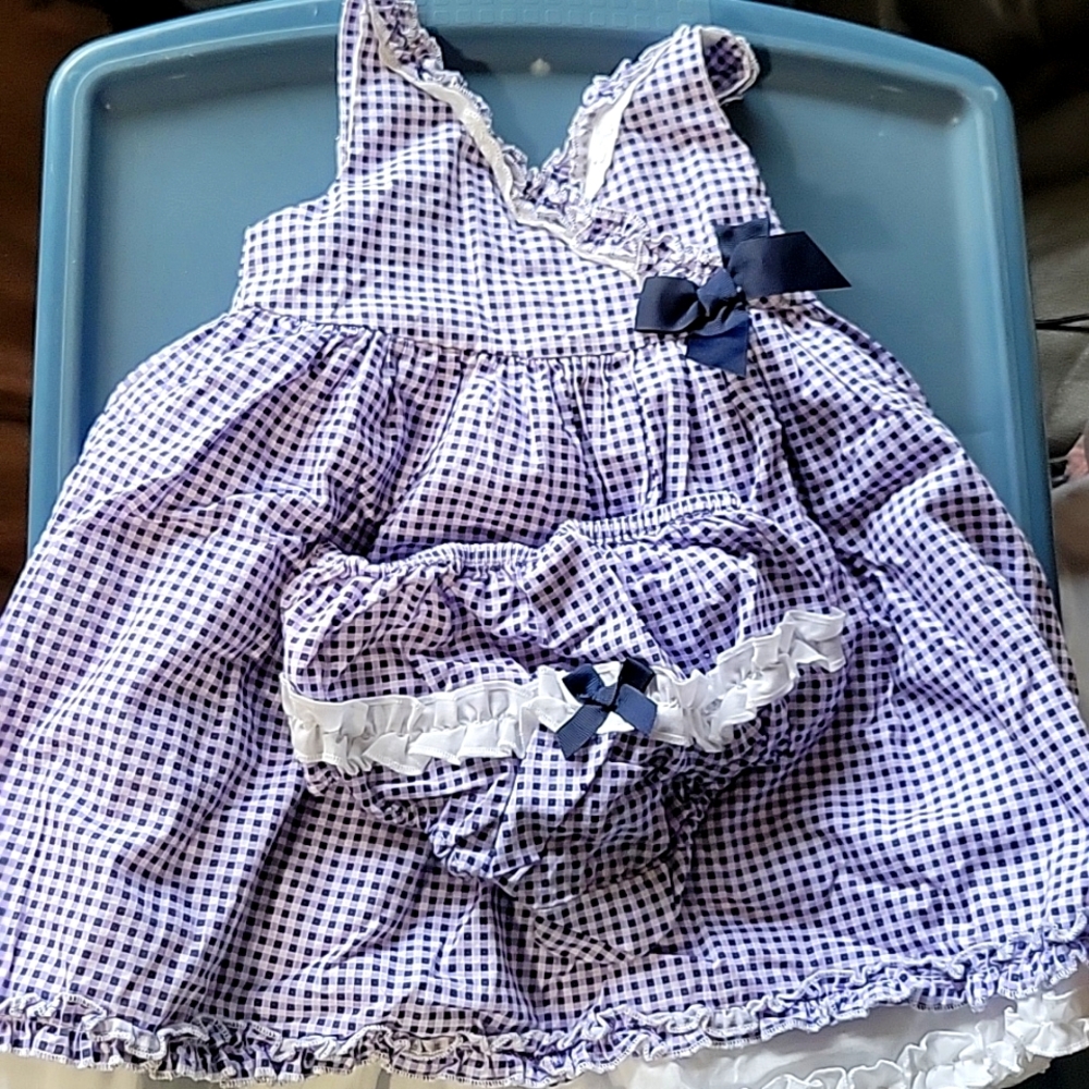 Jillians Closet 24m blue plaid dress